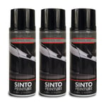 3 bombes de peinture pour carrosserie - noir brillant -  Sinto