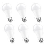 Lot de 6 Ampoule LED E27 12W Blanc Chaud 2700K, Équivalent 100W Incandescence, 1200lm, Ampoule Edison A60 Gros Culot à Vis, AC 175V-265V, No Dimmable, pour le Lampadaire, l'applique Murale