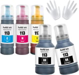 113 Encre Multipack Compatible Pour Epson Ecotank Et-5150 Et-5160 Et-5170 Et-5800 Et-5850 Et-5880 Et-16150 Et-16600 Et-16650 Et-16680 Pro Et-5800 Et-5850 Et-5880 Et-15000 Imprimant[DYJ071124]