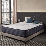 Matelas Perfect Sleep - 90x190 cm - Mousse mémoire de forme hr, Blue Latex, Hypoallergénique - Équilibré - 7 zones de confort - Face été/Hiver