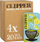 Clipper Organic Citrus, Nettle & Fennel Tea | 80 Cleanse with Benefits Infusion Teabags (4x Boxes of 20) | Bulk Buy, Home & Catering | Caffeine-Free Herbal Tea | Natural, Unbleached & Biodegradable