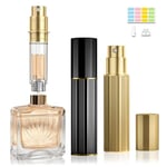 JOOMOKO Perfume Atomiser, Perfume Travel Bottle, 10ML Refillable Perfume Bottle Portable Perfume Dispenser Empty Perfume Spray Bottle Easy to Refill Perfume Atomiser for Women Men(GOLD＆BLACK)