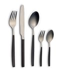 ECHTWERK Couverts Positano Due-Silver/Black Edition, 20 pièces, pour 4 personnes, 18/10 mat, acier inoxydable, Set de couverts, pour la table, décoration de table pour mariages et tables de fête