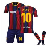 Fotbollssats Fotbollströja Träningsset21/22 Messi Barcelona No.10 V size 22