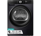 HISENSE 3S Series DH3S902BB3 WiFi-enabled 9 kg Heat Pump Tumble Dryer - Black, Black