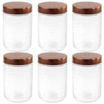 Storage Jar 1L Hermetic Baroque Glass Food Container Airtight Copper Lid 6pcs