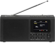 Radio Dab+ DBT200, Radio FM Portable avec Fonctions réveil, BT-Streaming, écran TFT Couleur, Alimentation Via Piles, Prise Casque 3,5 mm, Coloris Noir