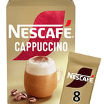 NESCAFÉ Cappuccino Instant Coffee 8 x 15.5g Sachets, 100% Responsibly Sourced Coffee (Pack of 1)