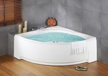 Baignoire d'angle balneo 140 x 140 cm Giverny + tablier Valentin