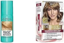 L'Oréal Paris - Duo Châtain Glacé - Spray Instantanné Magic Retouch & Coloration Excellence Permanente 7