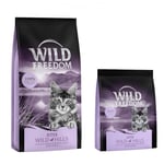 6,5 kg + 800 g på köpet! Wild Freedom torrfoder katter - Kitten Wild Hills med anka (6,5 kg) + (2 x 400 g)