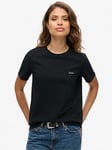 Superdry Essential Small Logo T-Shirt - Black, Black, Size 6, Women