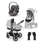 cybex GOLD EOS Lux Lava Grey barnvagn inkl. bilbarnstol Cloud G i-Size Plus Lava Grey Plus och Adapter