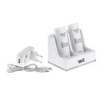 Station De Charge Secteur Pour Télécommande Wii/Wii U -Batteries Offertes - Blanches