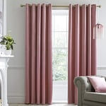 Fusion Laurence Llewelyn-Bowen - Rideaux en Velours Rose Blush 229 x 229 cm - 2 Panneaux - Rideaux Occultants pour Chambre à Coucher - Oeillets - Rideaux Thermiques et Insonorisés en Rose Blush