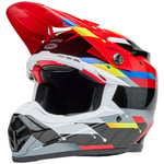 Crosshjälm bell - Moto 9s flex renen nova glans svart röd medium multi composite fiber