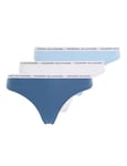 Tommy Hilfiger String Tanga Femme Lot de 3, Multicolore (Vessel Blue/White/Blue Coast), L