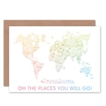 Oh The Places You Will Go! Bon Voyage Travel Farewell Blank Greeting Card