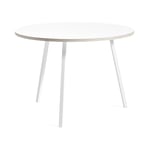 HAY - Loop Stand Round Table - White - Ø105 cm - Matbord - Leif Jørgensen - Vit - Metall/Trä