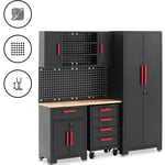 Armoire de garage - modulable - plan de travail de 120,3 x 42,7 x 2,5 cm - paroi