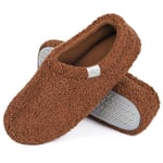 Pantoufles Femme Chaussons Maison d'intérieur Peluche Hiver Mousse à Mémoire Confort Antidérapantes Légères et respirante Caramel 38-39