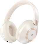 Casque Bluetooth Sans Fil Reducteur De Bruit Active Hybride - Dure 100 Heures De Lecture Et Charge Rapide, Casque Audio Avec Micro, Headphones Pliables En M¿¿moire De Forme, Blanc