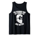 Mens Cool Bearded Dad Mens Beard Humor Funny Super Step Dad Hero Tank Top