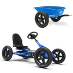 BERG Pedal Go-Kart Buddy Blå + Trailer L Blå