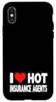 Coque pour iPhone X/XS I Love Hot Insurance Agents - Heart - Life Home Auto Insure