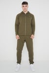 Nike Mens Sportswear Optic Tracksuit in Olive Green Fleece - Size X-Large