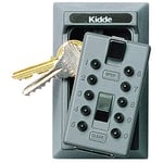 Kidde AccessPoint 001015 KeySafe Original Push Button Combination Permanent Key Lock Box, 5-Key, Titanium Gray