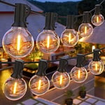 GPATIO Guirlande Guinguette Extérieur G40, 30M/ 100FT Guirlande Lumineuse Exterieure avec E12 50+2 LED Ampoules IP45 Imperméable, Blanc Chaud Chaîne Lumiere Exterieur pour Patio Fête Mariage