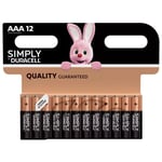 Duracell Simply Alkaline AAA Batteries Reliable Long-Lasting Power (Pack of 12)