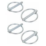 4x Goupille clip acier zingué diamètre 6mm x longueur 45mm tondeuse tracteur motoculteur remorque