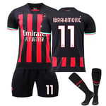 AC Milan 22-23 Hem Jersey IBRAHIMOVIC Nr 11 Fotbollströja kit W XL