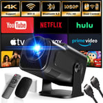 [App Intégrée] 2024 Upgraded Vidéoprojecteur 1920 * 1080P Fhd 4K Mini Projecteur Portable Dual Contrôle Avec Souris Android Tv Wifi 6 Bt5.2 270°Rotation Hdmi/Tv Stick/Usb/Ps5,Avec Hdmi Et Souris