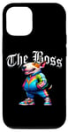 Coque pour iPhone 14 Veste cool Bull Terrier Dog The Boss Cool pour chien, maman et papa