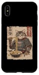 Coque pour iPhone XS Max Samurai Cat Loves Ramen Anime Drôle Anime Art Japonais Samouraï