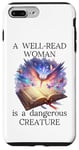 Coque pour iPhone 7 Plus/8 Plus A Well Read Woman is a Dangerous Creature Womens Floral Book