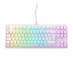 CHERRY XTRFY K4V2 TKL, Clavier De Jeu Filaire sans Pavé Numérique, Disposition Pan-Nordique (QWERTY), Éclairage RGB, Commutateurs Mécaniques MX2A Red, Blanc