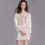 Robe De Chambre Femme Sexy,Robe Sexy Chemise De Nuit Femme Dentelle Col en V sous-Vêtements Chemise De Nuit Printemps Et Été sous-Vêtements en Soie Home Wear Vêtements De Nuit Lingerie Kimono Ro