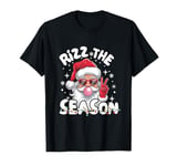 Funny Christmas Rizz The Season Santa Pink Bubble Gum Xmas T-Shirt