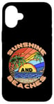 Coque pour iPhone 16 Plus Soleil et plages Palmiers Île tropicale Plage de sable