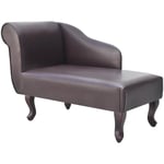 Prolenta Premium - Chaise Longue Marron Similicuir