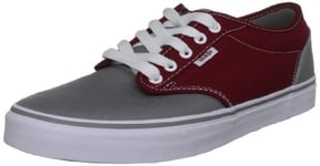 Vans Men's Atwood Vulcanised Skate Trainers, Canvas/Mid Grey/Rio Red, 7 UK