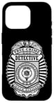 Coque pour iPhone 16 Pro Badge de police amusant True Crime Detective Division