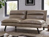 Edmonton Air Leather Sofa Bed With Padded Cushions and Black Legs