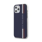 Genuine US Polo Tricolor Vertical Stripes for Apple iPhone 12 & 12 Pro - Navy