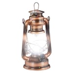 Relaxdays Lanterne tempête LED, Retro comme décoration de fenêtre ou Lampe Jardin, à Piles, cuivrée