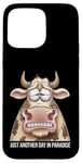 Coque pour iPhone 15 Pro Max Just Another Day In Paradise Cow Humour Sarcasme Femmes Hommes